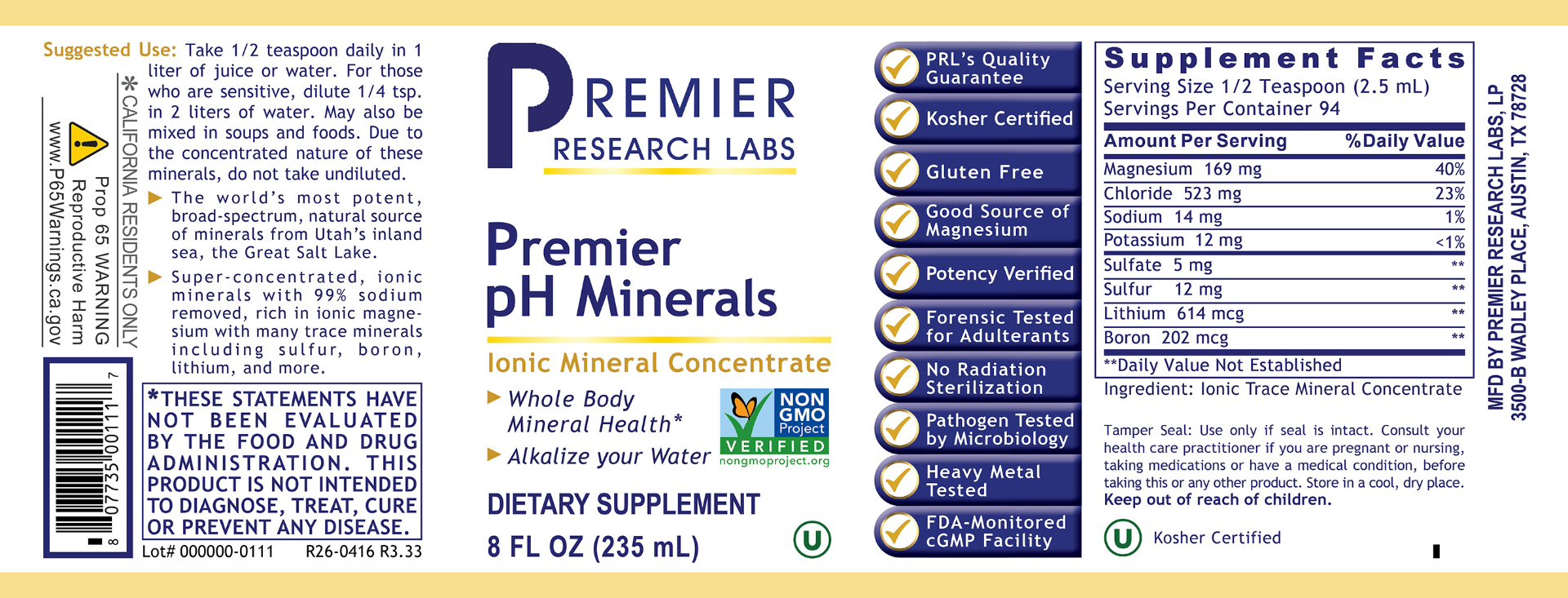 pH Minerals, Premier (8 oz)