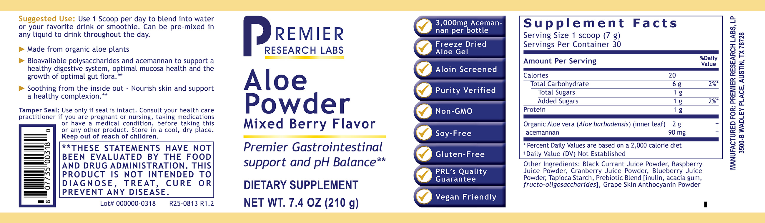 Aloe Powder-Mixed Berry Flavor, Premier