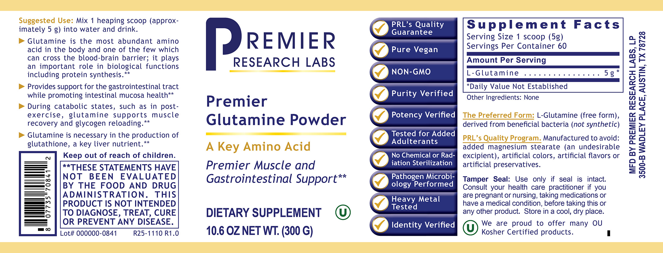 Glutamine, Premier