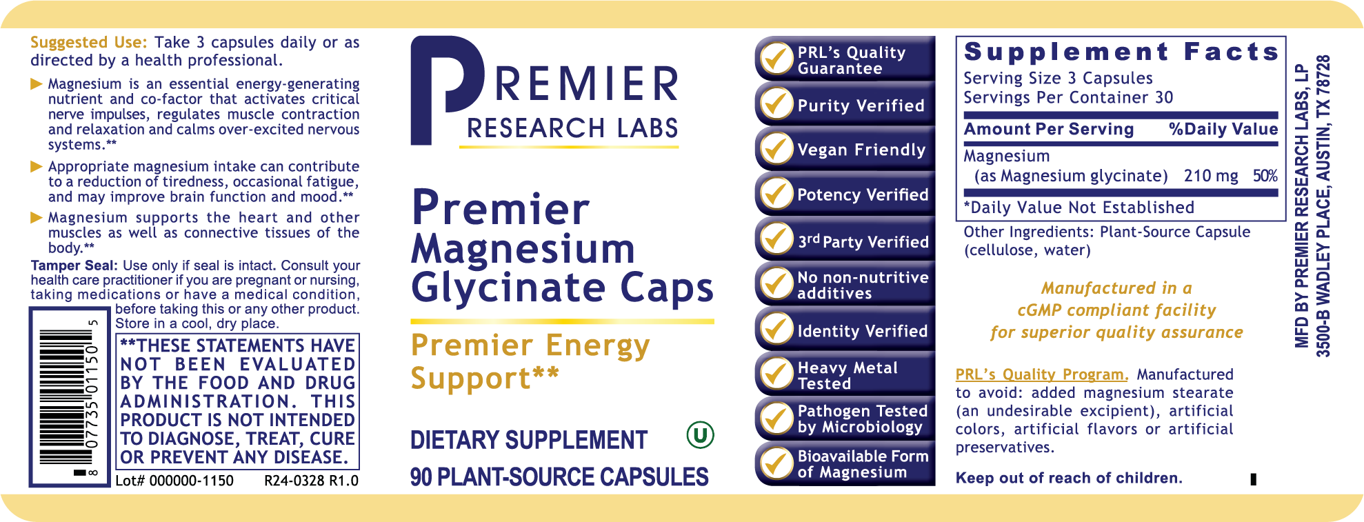 Magnesium Glycinate Caps, Premier