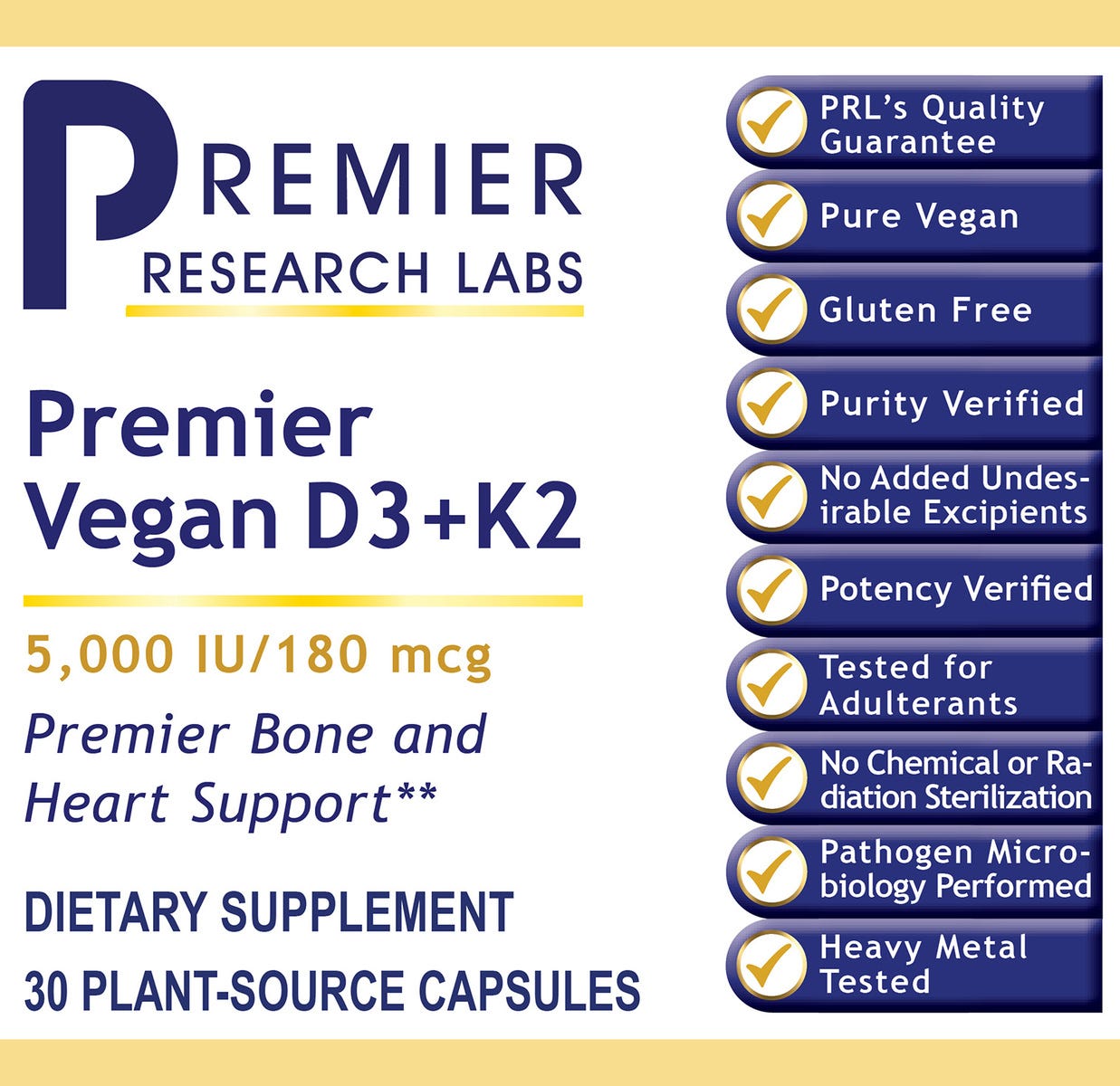 Vegan D3/K2 Capsule, Premier (30 caps)