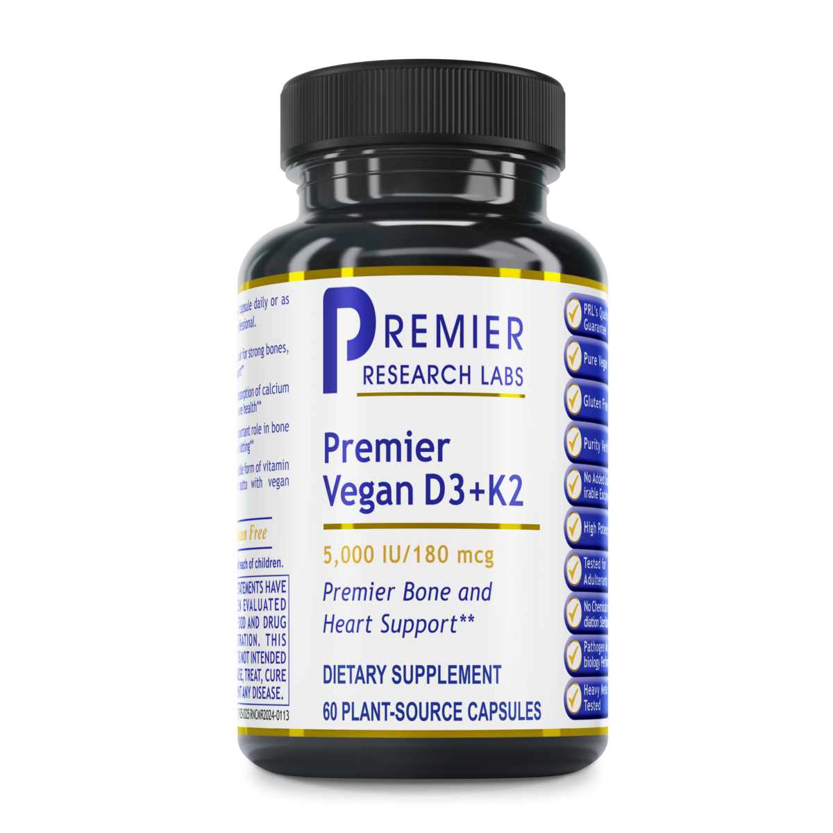 Vegan D3 + K2, Premier (60 Caps)