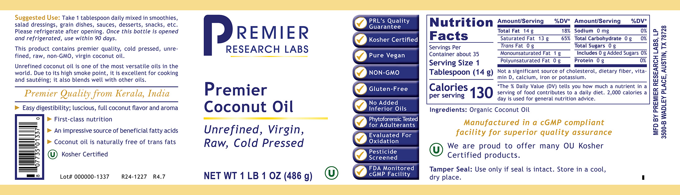 Coconut Oil, Premier