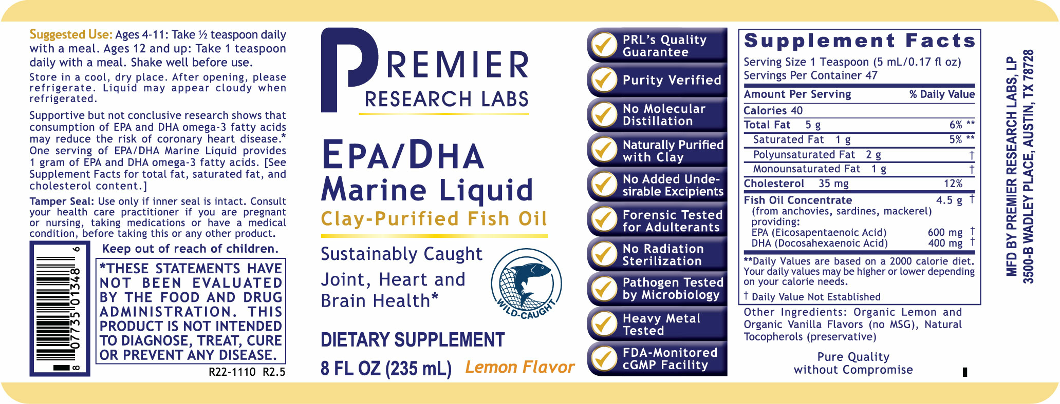 EPA/DHA Marine Liquid, Premier