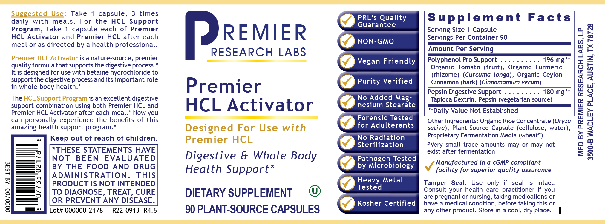 HCL Activator, Premier