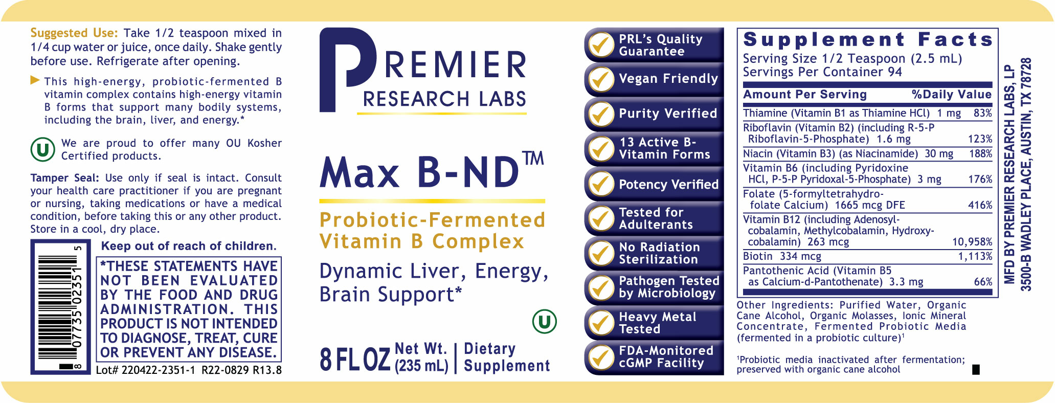 Max B-ND™ (Fermented) (8 oz)