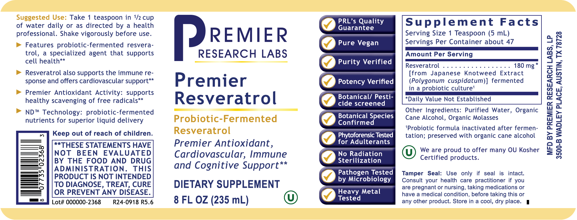 Resveratrol, Premier (Fermented)
