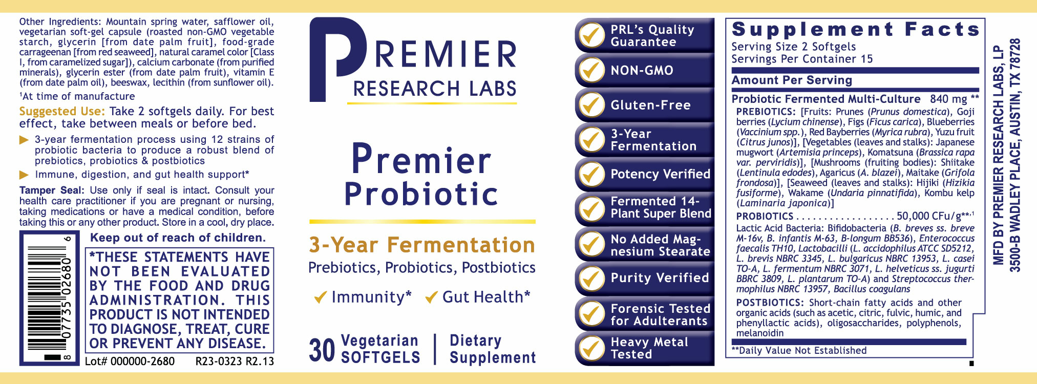 Premier Probiotic (30 Softgels)