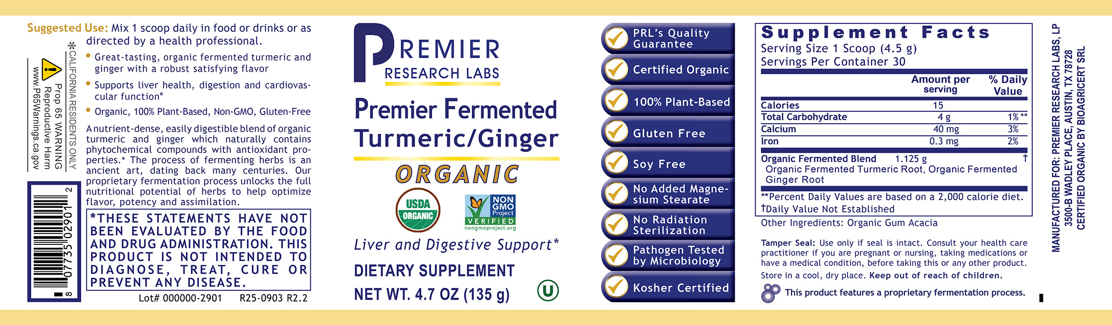 Fermented Turmeric/Ginger, Premier