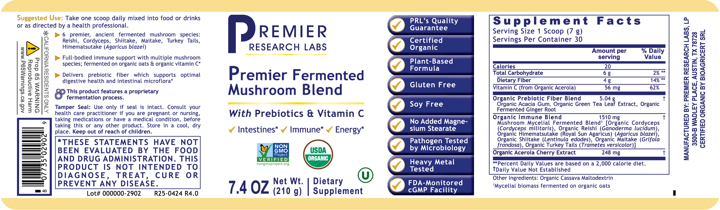 Fermented Mushroom Blend, Premier
