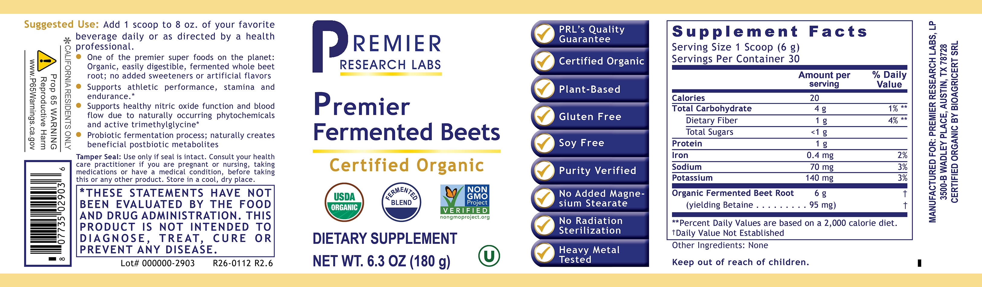 Fermented Beets, Premier