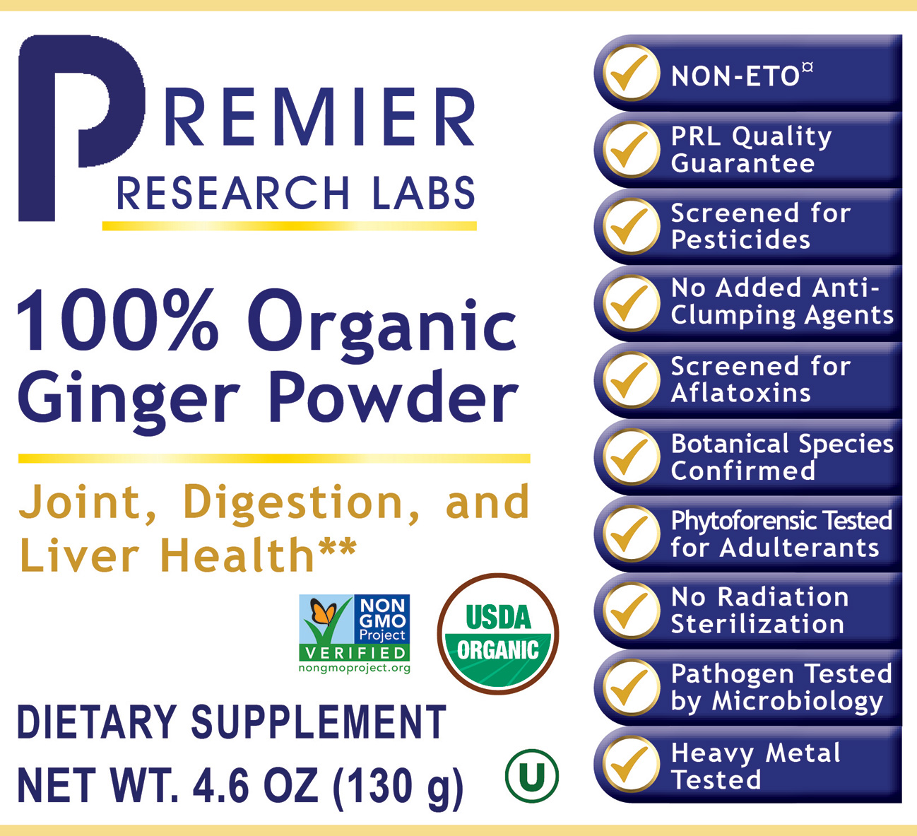 100% Organic Ginger Powder, Premier