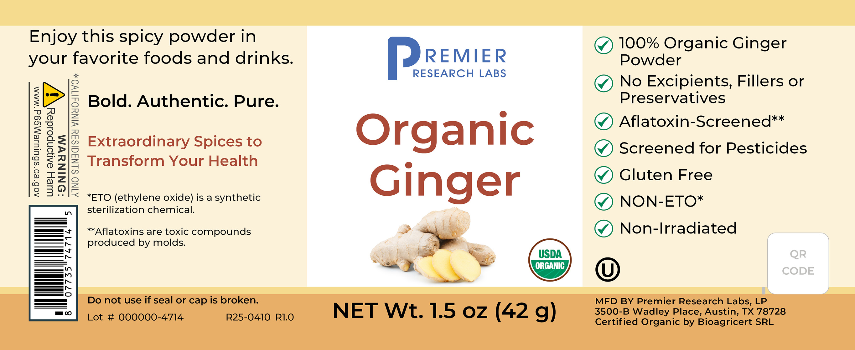 Organic Ginger Spice Powder