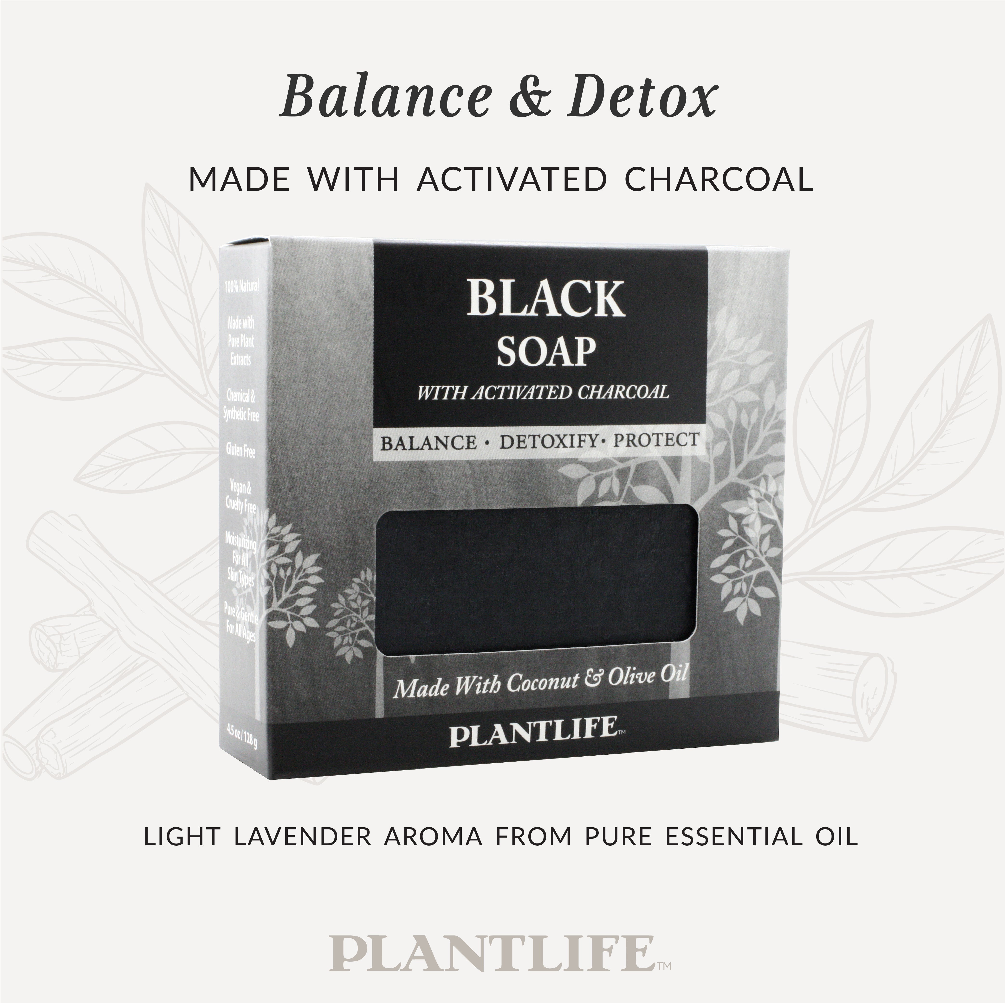 Black Bar Soap with Activated Charcoal