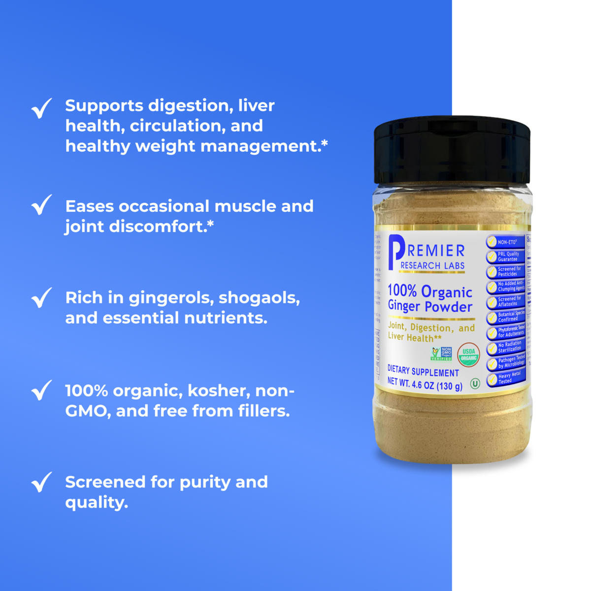 100% Organic Ginger Powder, Premier