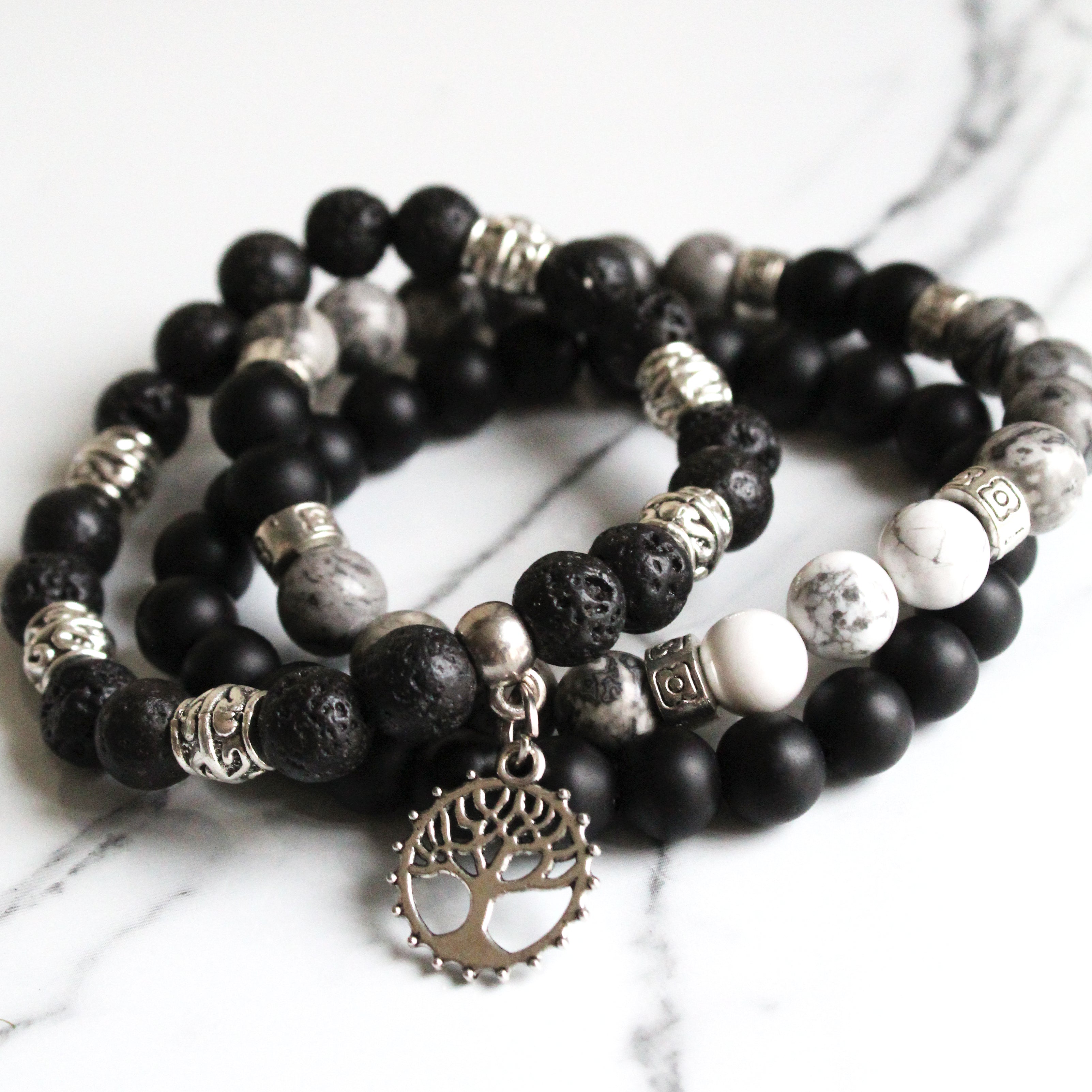 Howlite And Gray Marble
