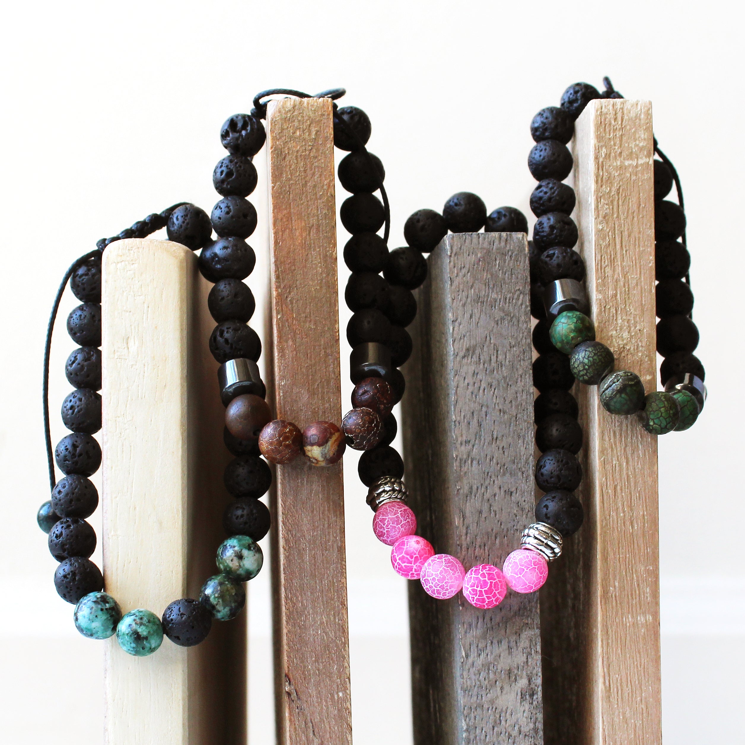 Brown Agate Adjustable Aromatherapy Bracelet